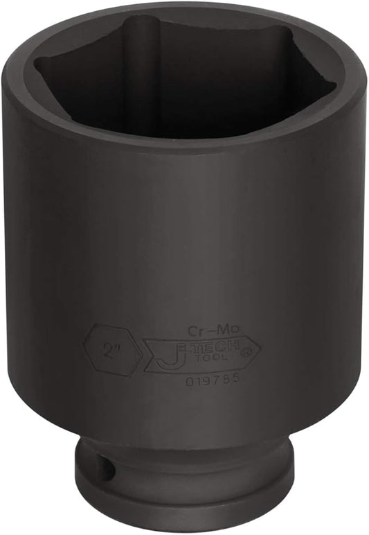 Jetech 3/4 Inch Drive 2 Inch Deep Impact Socket, Made with Heat-Treated Chrome Molybdenum Alloy Steel, 6-Point Design, SAE