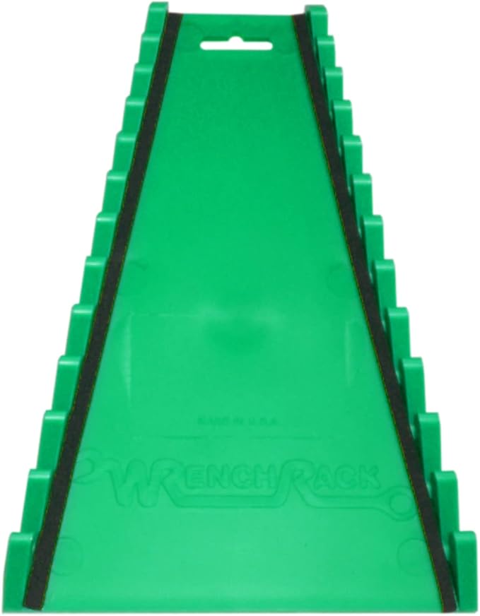 Protoco 2041 Reverse 12 Piece Wrench Rack, Magnetic, Tool Organizer for Tool Box, Tool Cart or Wall Mounted, Green