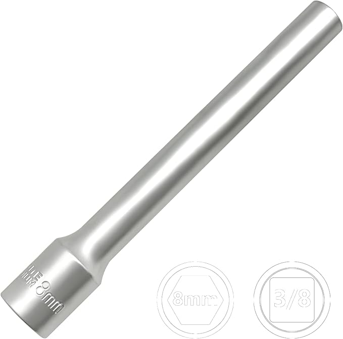 ZKTOOL Deep Metrichex Socket Tool, 3/8-Inch Drive Deep Metric Socket Tool 8MM - Extra Long Deep 120MM