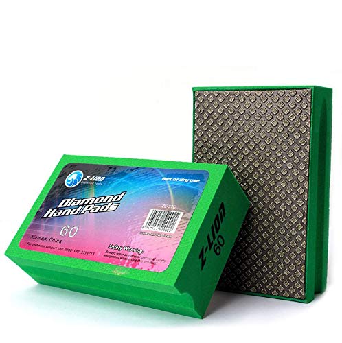 Z-Lion Electroplated Diamond Hand Polishing Pad Foam Back for Granite Marble Stone Glass Ceramic (60#)