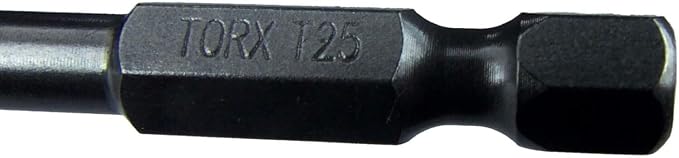 T25 x 6" Color-Coded Torx/Star Driver Bit with Quick-Change Shank - Extended Reach for T-25 Screws and Fasteners, 50-Pack