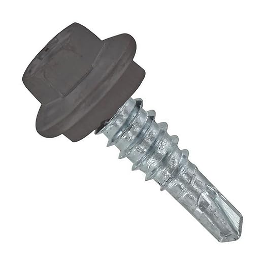 Fasteners Plus ST Fastening #14 x 7/8" Maxx Steelbinder Metal Roofing Stitch Screws - Charcoal Gray (Pack of 250)
