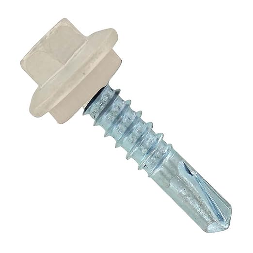 Fasteners Plus ST Fastening #12 x 1 Maxx Steelbinder Metal Roofing Screws Metal-to-Metal Light Stone (Pack of 250)