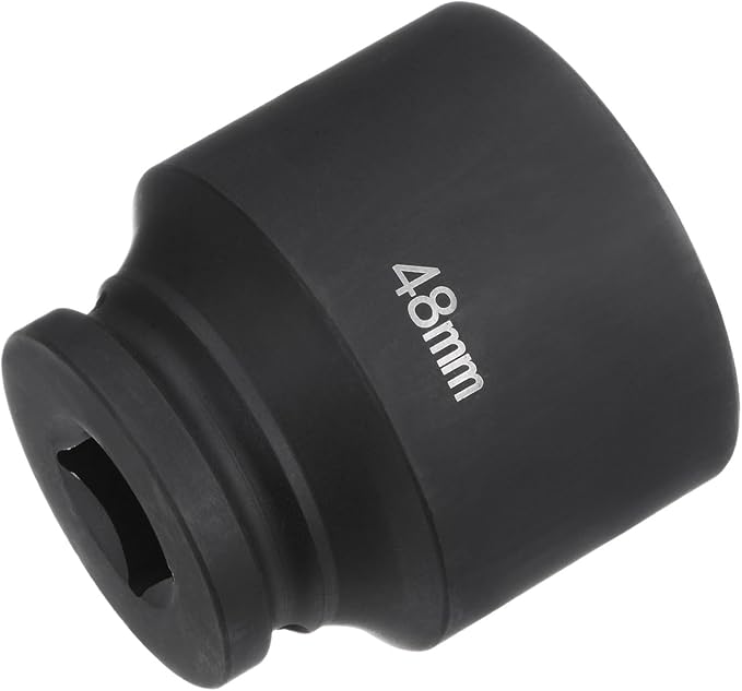HARFINGTON 6-Point Impact Socket 3/4" Drive 48mm Metric 40Cr Alloy Steel Spindle Axle Nut Impact Socket