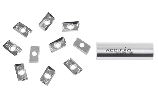 Accusize Industrial Tools Apkt160408-Lh Carbide Inserts for Machining Aluminum, 10 Pcs, 0058-1604x10