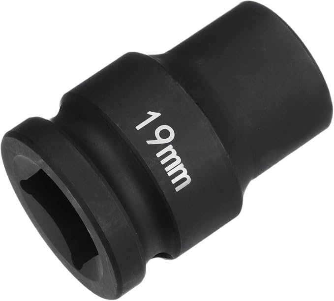 HARFINGTON 6-Point Impact Socket 3/4" Drive 19mm Metric 40Cr Alloy Steel Spindle Axle Nut Impact Socket