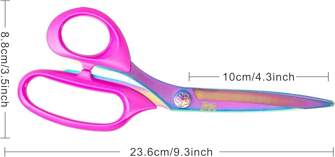 DIGNITY Left Handed Scissors Adults,Titanium Coating Forged Stainless Steel,Comfort Grip Shears,Super-sharp, for Office Home General Use Professional Crafting, 9.3 Inch