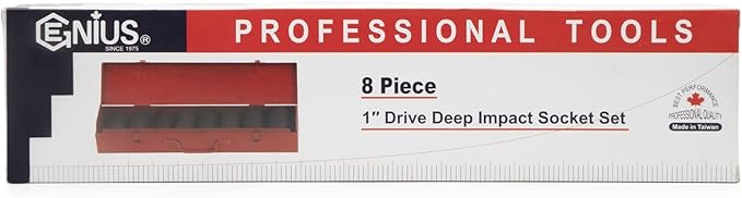 Genius Tools 8 Piece 1" Dr. SAE Deep Impact Socket Set CD-808SD