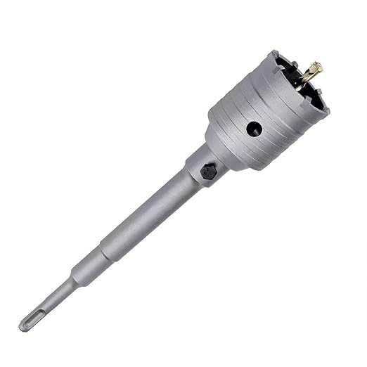 55mm (2-1/6 inch) Concrete Hole Saw with 220mm SDS Plus Shank Connecting Rod, Tungsten Carbide Teeth (7.7mm x 4mm) Cement Hole Saw for Concrete Cement Brick Wall Stone 55mm (2-1/6 inch)