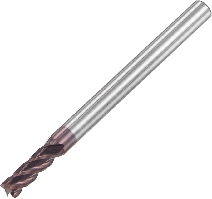 uxcell Square Nose End Mill, 3.5mm Tip Dia Solid Carbide AlTiN Coated CNC Router Bits 4 Flute Spiral Milling Cutter HRC55 with 4mm Shank 50mm (2-inch) Length