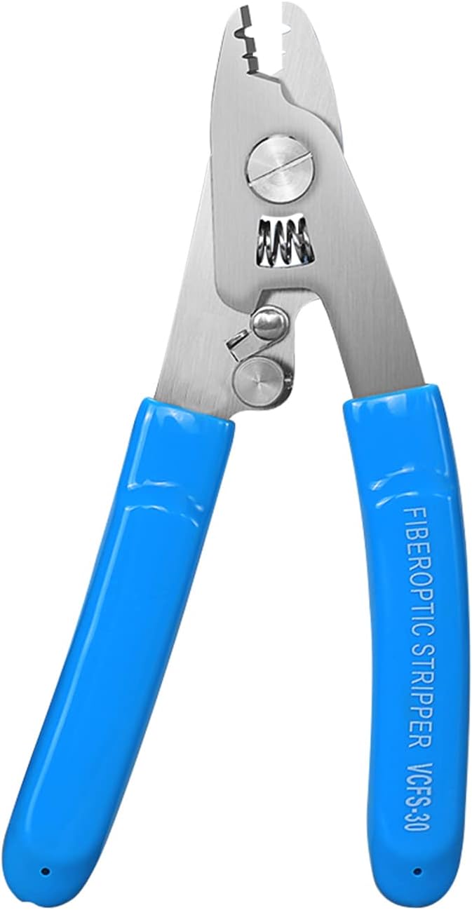 FYBOPTWU - 1 pc 3 Hole Fiber Stripper Stainless Steel CFS-3 Fiber Optic Stripper 3 Port Hole Fiber Optic Stripping Tool with 6" handle, Blue