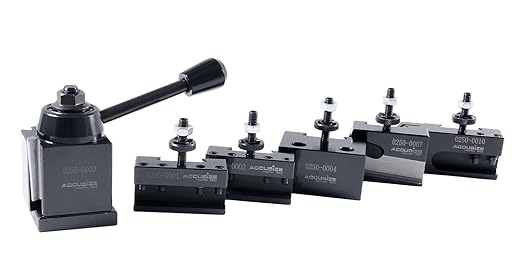 Accusize Industrial Tools - OXA Wedge Type Quick Change Tool Post Set for Mini Lathe, 6-9 Inch Swing, 6 Pcs, Steel Construction, 0251-0000