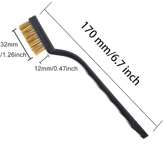 30PCS Mini Wire Brush Brass Brush,Curved Handle Masonry Brush Wire Bristle for Cleaning Welding Slag and Rust