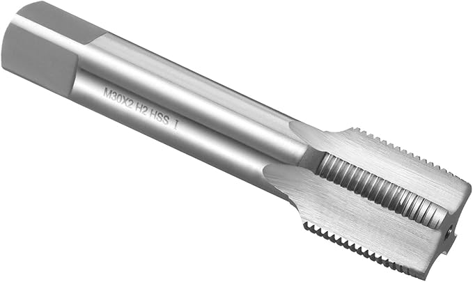 uxcell Hand Taper Tap M30 x 2 Metric Thread Taper Style Taps Straight Flute Screw Tapping Threading Tool High Speed Steel HSS6542