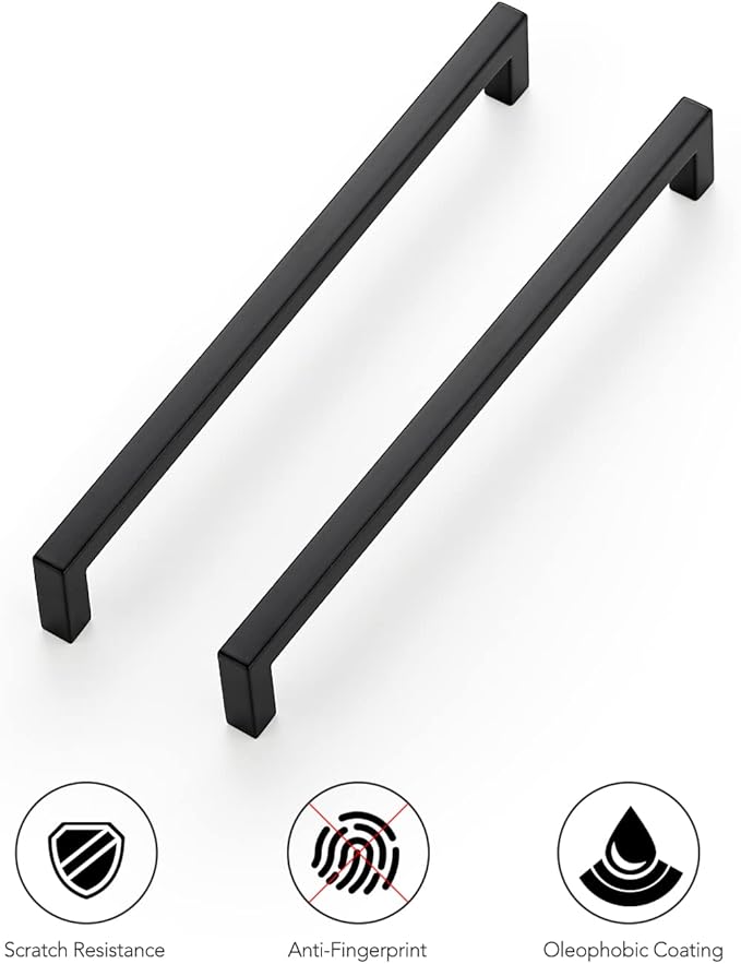 Ravinte 20-Pack Square Drawer Handles, 7-1/2 Inch, Matte Black, Pack of 20