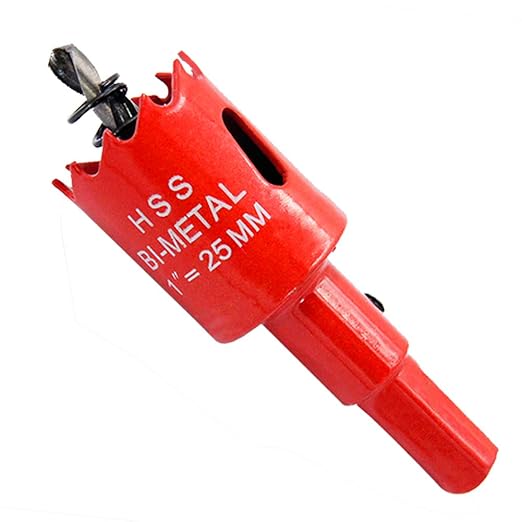Hole Saw Drill Bit LAIWEI HSS Hole Cutter with Arbor for Wood,PVC Board and Plasterboard(1"(25mm Hole Saw))