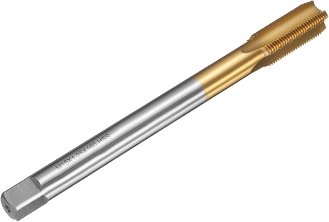 uxcell Metric Thread Tap M15 x 1.25 H2 160mm Straight Flute Screw Thread Milling Machine Taps Threading Tapping Repair Tool