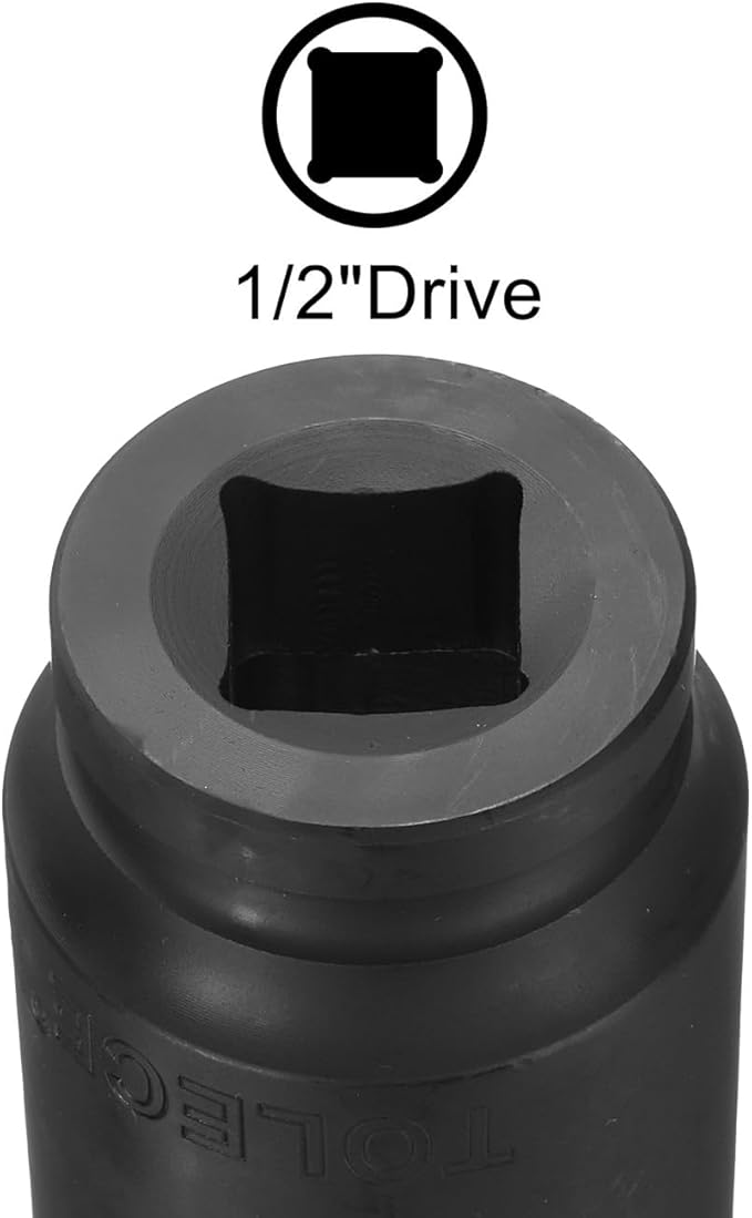 uxcell 3/4-Inch Drive 35mm 6-Point Deep Impact Socket, CR-MO Steel 78mm Length, Metric Sizes