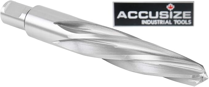 Accusize Industrial Tools 1 in. H.S.S. Aligning Reamers with 3/4 inch Weldon Shank, Spiral Flute, 0521-0001
