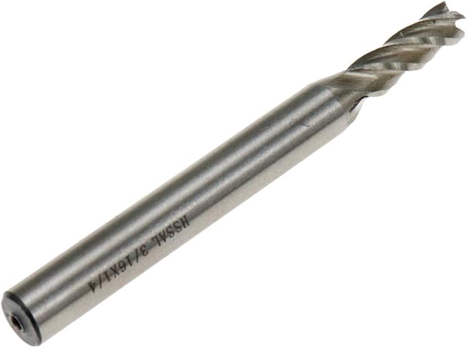 End Mill 3/16" Cutting Dia 1/4" Shank Dia 4 Flute End Mil Drill Bit - 5pcs