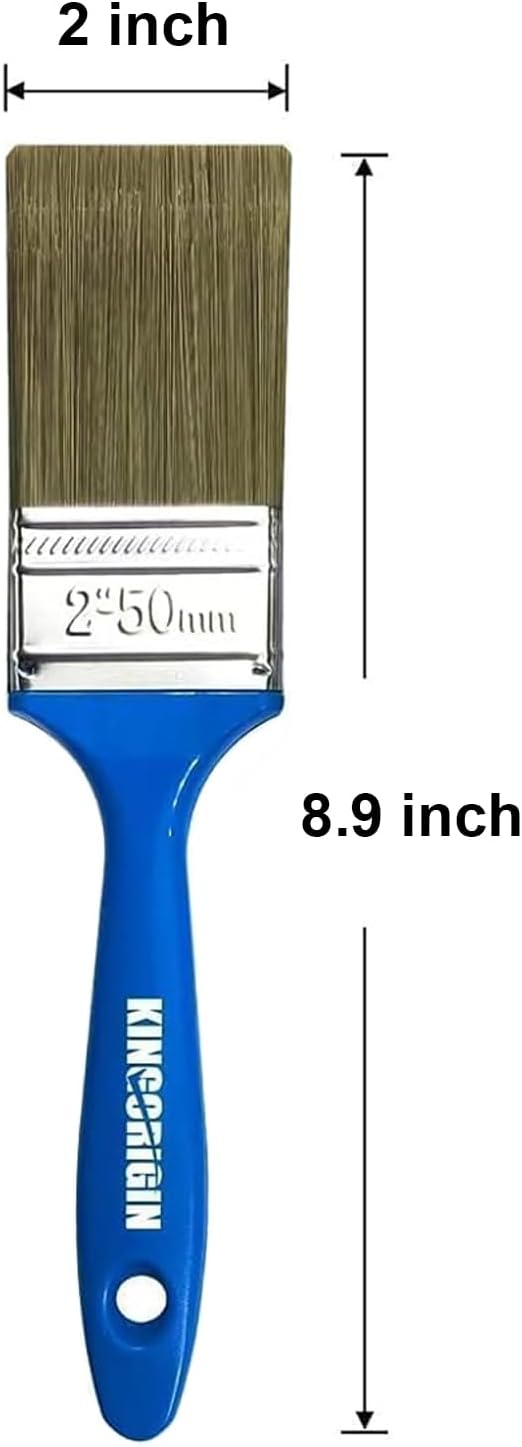 King Origin Versatile Paint Brush Set, 5 Pack, 2 Inch Paint Brushes, Small Paint Brushes for Walls, Furniture, Crafts - Detailed Painting & Larger Surface Coverage