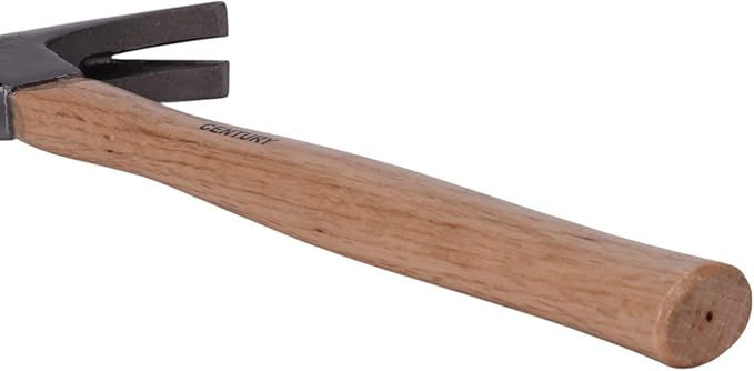 Century Drill & Tool 72278 Straight Claw Hammer, 24oz, Drop-Forged Steel, Hickory Wood Handle, Durable Ripping Hammer for Carpentry, Demolition & DIY