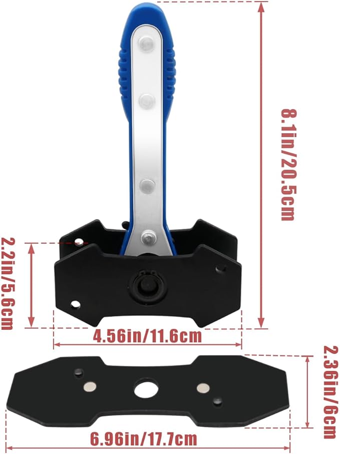 Brake Tool, Brake Caliper Compression Tool with 360 Degree Swing Ratchets, Brake Caliper Tool with 2PCS Steel Plates, Caliper Piston Compressor Tool with Brake Caliper Hooks, Blue