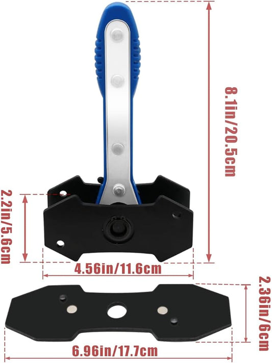 Brake Tool, Brake Caliper Compression Tool with 360 Degree Swing Ratchets, Brake Caliper Tool with 2PCS Steel Plates, Caliper Piston Compressor Tool with Brake Caliper Hooks, Blue