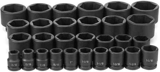 Grey Pneumatic (8029) 3/4" Drive 29-Piece Fractional Master Socket Set 3/4-2-1/2"