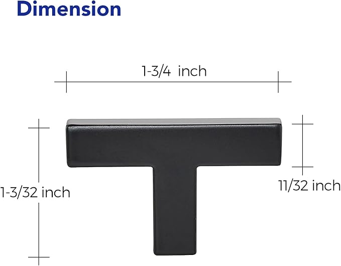Ravinte 30 Pack Black Square Bar Drawer Handles with Matte Black Finish, Kitchen Cabinet Hardware
