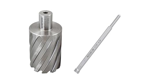 Accusize Industrial Tools 1-7/8 by 2'' Cutting Depth H.S.S. Annular Cutter with 1 Pc Pilot Pin, 2081-2035Pin