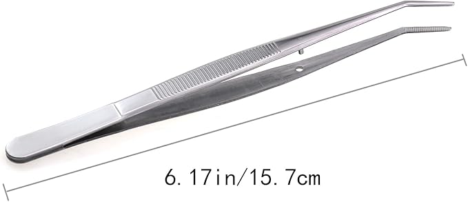 2PCS 6 Inch Multi Purpose Sewing Machine Industrial Grade Stainless Steel Tweezers Set for Threading Needles/Cleaning Fish Tank/Electrical Repair