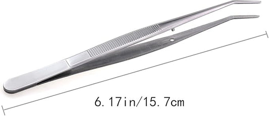 2PCS 6 Inch Multi Purpose Sewing Machine Industrial Grade Stainless Steel Tweezers Set for Threading Needles/Cleaning Fish Tank/Electrical Repair