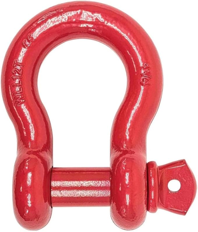 Mytee Products 1-1/8" Anchor Shackle Forged Carbon Steel w/Alloy Screw Pin Load Limit # 9.50 Tons (19,000 lbs)| Double Rust Protection Heavy Duty D Ring Shackle for Towing, Rigging & Vehicle Recovery