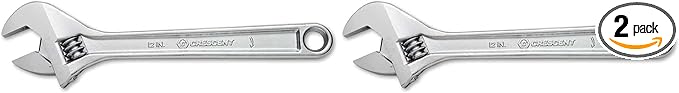 Crescent 12" Adjustable Wrench - Carded - AC212VS, Chrome (Pack of 2)