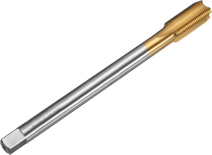 uxcell Metric Thread Tap M12 x 1 H2 130mm Straight Flute Screw Thread Milling Machine Taps Threading Tapping Repair Tool