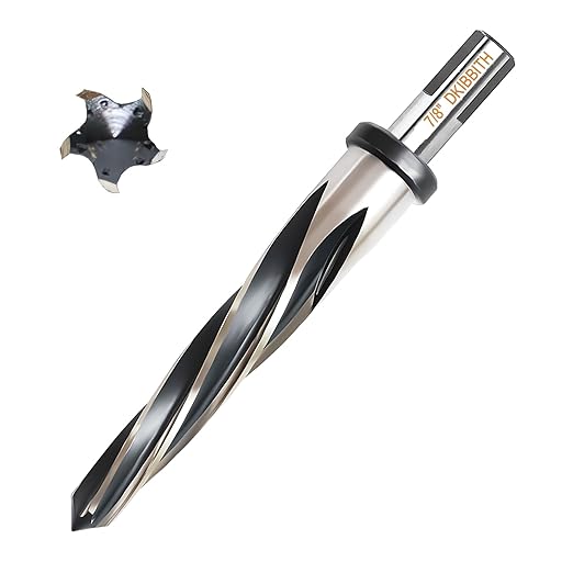 7/8??Bridge Construction Reamer Drill Bit, M2 HSS Taper Chucking Reamer for Steel Alloy Metal Wood Plastic, 1/2" Non-Slip Shank, 5-Spiral Flutes Car Reamer, to Align or Enlarge Holes, 22mm