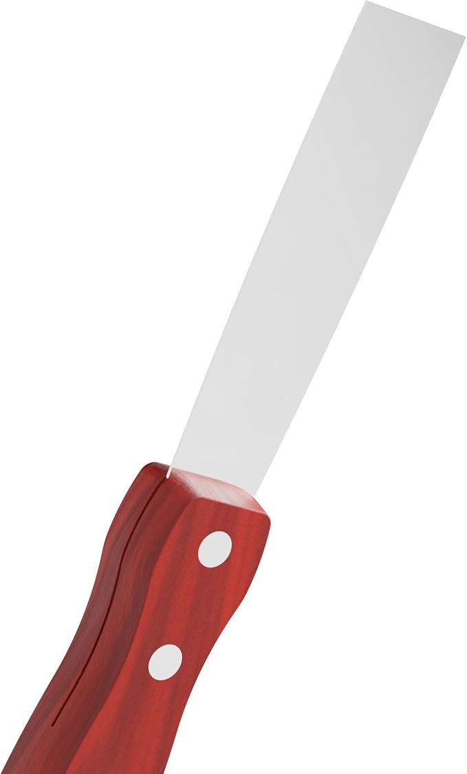 Putty Knife, 2PCS 1 Inch Stainless Steel Scraper Tool, Wooden Handle Metal Spackle Knives for Drywall, Decals, Wall Paper, Floor Tile, Patching, Painting, Taping, Scraping Coating