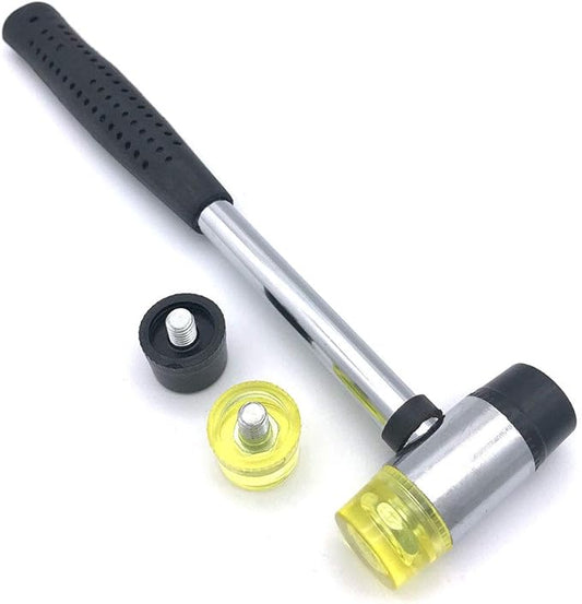 Small Plastic and Rubber Hammer with 2 Head Tip for Jewelers Kid or women Double-Faced Rubber Soft Head Hammer for Jewelry Leather Wood Usage or Light Tapping Work Lightweight (1, Small)