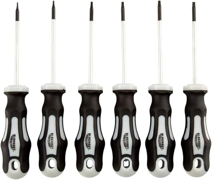 Blackout XP 12-Piece Torx Screwdriver Set Plus Zippered Carrying Bag | Precision Magnetic Screwdriver Tool Set, Black (12 Piece)