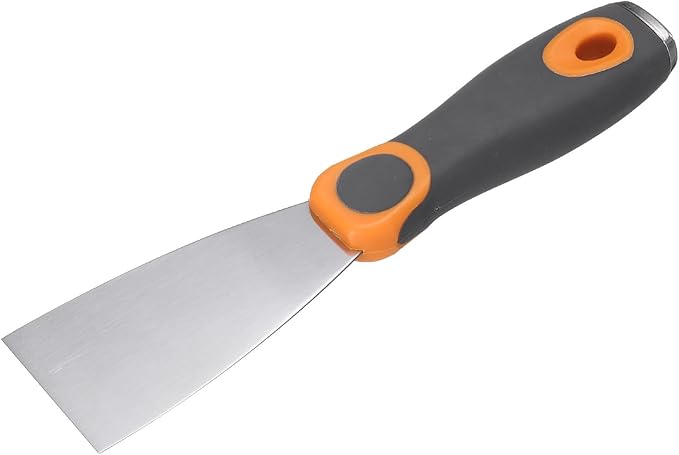 uxcell Putty Knife 2" Stainless Steel Paint Scraper Flexible Drywall Repair Mud Knife for Removing Cement Wallpaper Mud Adhesive Taping with Metal Hammer End
