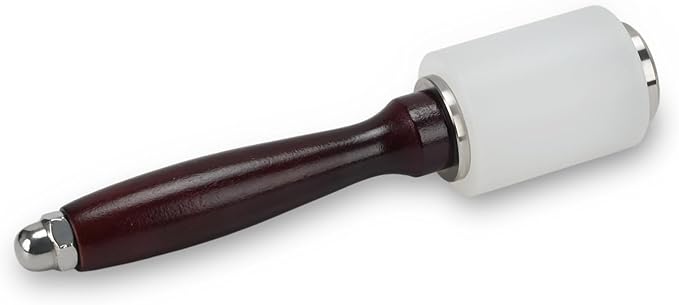 Leather Carving Hammer Mallet Wood Handle Nylon Hammer Mallet for Leathercraft Leather Carving DIY Leathercraft Mallet, Nylon Head Wood Handle (I head)