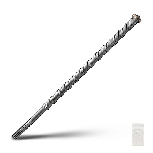 1-3/8 x 21 inch SDS Max Rotary Hammer Drill Bit, 35x540mm Carbide Tip Masonry Drill Bit for Masonry, Brick, Stone, Concrete (Length :540mm / 21 inch, 35mm (1-3/8 in) Diameter)