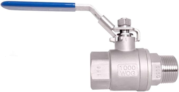 1/2" Stainless Steel (316) Male x Female Ball Valve - 2pc Full Port, 1000WOG