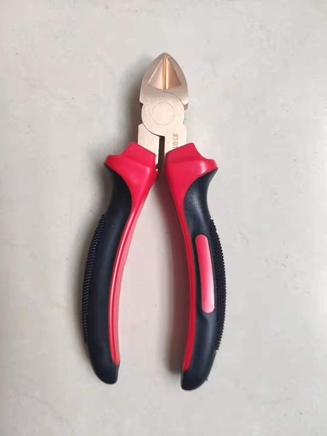 Non Sparking Diagonal Cutting Pliers Length 200mm (7-7/8 Inch) Aluminum Bronze Copper, Spark Free Safety, Non-Magnetic and Corrosion-Resistant