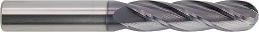 CME 3 pcs Micrograin Carbide End Mills, Ball Nose, TiAlN Coated, 1/2" Mill Diameter, 2" Length of Cut, 4" Overall Length, 4 Flute, Center Cutting