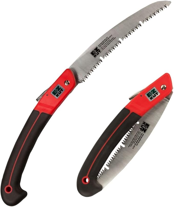 EZ KUT WOW Folding Saw 10????Heavy-Duty Hand Saw for Tree Trimming, Pruning & Wood Cutting ??Compact Foldable Design for Camping, Hunting & Survival ??Razor Sharp SK4 Steel Blade