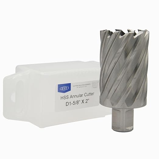 HSS M2AL Annular Cutter 2" DOC with 3/4" Weldon Shank for Magnetic Drill Press by EST (D1-5/8" X 2")