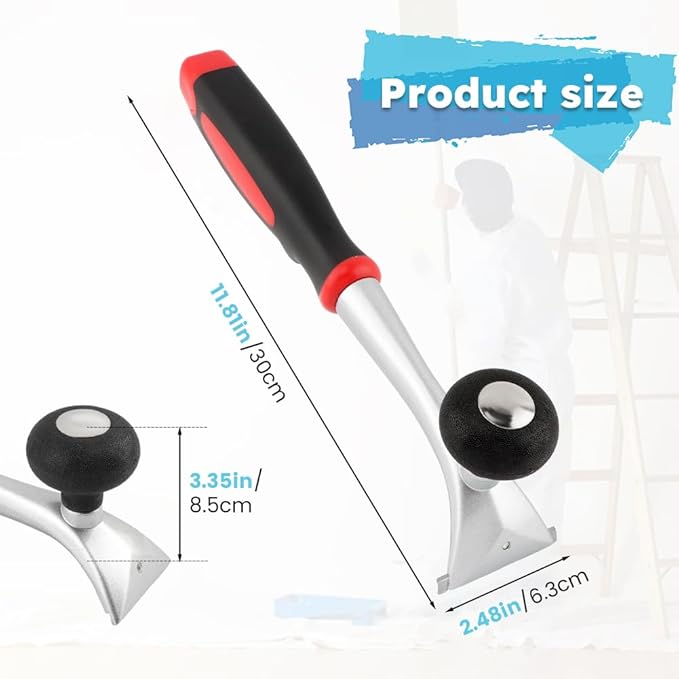Carbide Scraper Heavy Duty, Premium 2.5" Carbide Scraper Tool Paint, Glue, Varnish, Resin, Putty Remover for Wood, Metal, Tile, Concrete, Wallpaper & More(COLOR:black+red)
