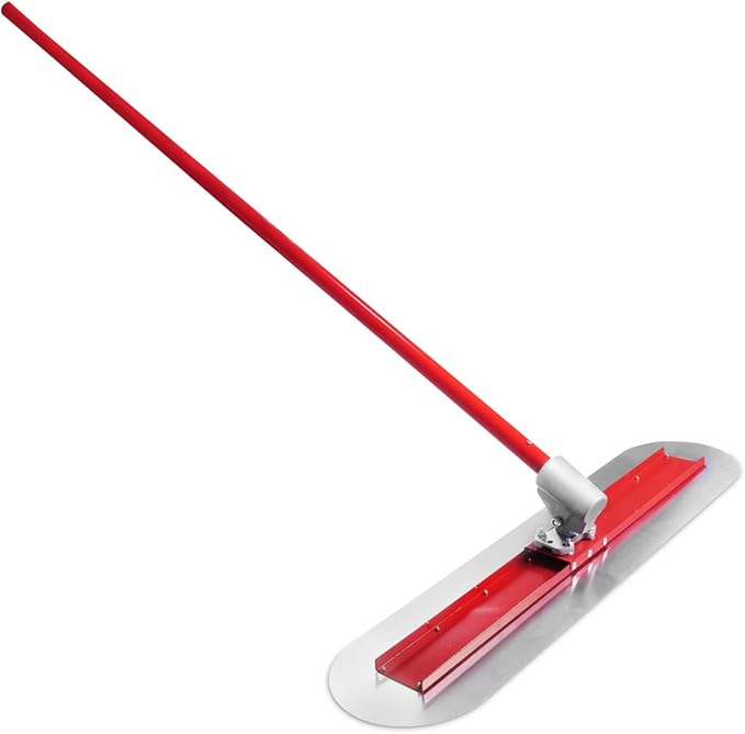 Bull Float Concrete Bull Float Tool Kit 48"x12" Fresno Round End Stainless Steel Board Kit Tool Cement Trowel Tools Float Bracket Concrete Tools Finishing With 57" Aluminum Alloy Handle x4 VOYAR